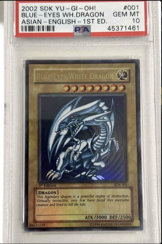 Graded Yu-Gi-Oh Blue-Eyes White Dragon 1st Edition card